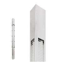 Poste de Luz LED Uzuri Triangular Externo 2700K 46,5W Bivolt 400x20,1x20,1cm Alumínio Anodizado Brilhante e Vidro.