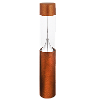 Poste Balizador LED Zio Cilíndrico Externo 4000K 8W Bivolt 100xØ15,3cm Alumínio Cobre Clássico e Acrílico.