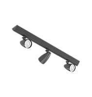 Spot de Sobrepor Ideia Dicroica 3xPAR16 14,0x56,3x12,8cm Alumínio Preto Fosco.
