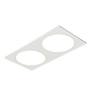 Máscara Embutir Retangular Face Plana 21,3x11cm Alumínio Branco Fosco.