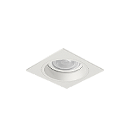 Luminária de Embutir Quadrada Face Plana 11x11x12,7cm facho orientável 1x PAR20 Led Alumínio Branco fosco.