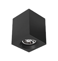 Luminária de Sobrepor Quadrada Facho orientável 11x11x14cm 1xPAR20 LED Alumínio Preto fosco.