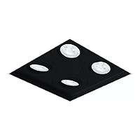 Spot de Embutir Sura No Frame Quadrado Dicroica PAR16 21,3x21,3x8,7cm Alumínio Preto Fosco.