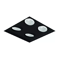 Spot de Embutir Sura No Frame Quadrado PAR20 25,2x25,2x13cm Alumínio Preto Fosco.