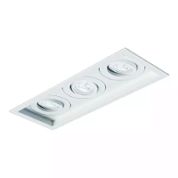 Spot de Embutir Sura Retangular Triplo Dicroica PAR16 33,1x12,5x8,4cm Alumínio Branco Fosco.