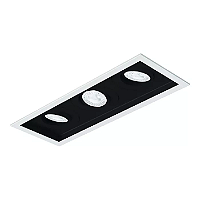 Spot de Embutir Sura Retangular Triplo Dicroica PAR16 33,1x12,5x8,4cm Alumínio Preto Fosco.