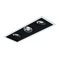 Spot de Embutir Sura Retangular Triplo AR70 39x14,5x9,5cm Alumínio Preto Fosco.
