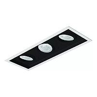 Spot de Embutir Sura Retangular Triplo PAR20 39x14,5x12,7cm Alumínio Preto Fosco.