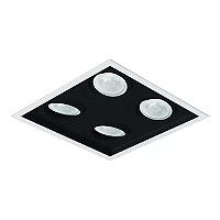 Spot de Embutir Sura Quadrado PAR20 26,7x26,7x12,7cm Alumínio Preto Fosco.