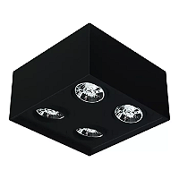 Spot de Sobrepor Sura Quadrado Recuado AR70 14x25,1x25,1cm Alumínio Preto Fosco.