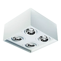 Spot de Sobrepor Sura Quadrado Recuado AR70 14x25,1x25,1cm Alumínio Branco Fosco.