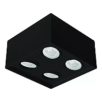 Spot de Sobrepor Sura Quadrado Recuado PAR20 14x25,1x25,1cm Alumínio Preto Fosco.