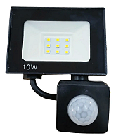 Refletor Com Sensor De Presença Led 10w Fotocélula Bivolt 6500k Preto.