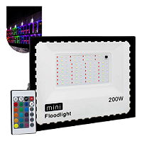 Refletor LED 200w Holofote RGB SMD Colorido Com Controle IP67.