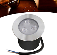 Balizador Spot Led Embutir 3000K Branco Quente Chao Piso Jardim 3w Ip66.