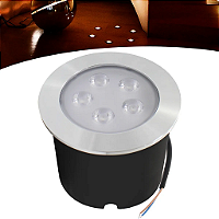 Balizador Spot Led Embutir 3000K Branco Quente Chao Piso Jardim 5w Ip66.