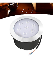 Balizador Spot Led Embutir 3000K Branco Quente Chao Piso Jardim 7w Ip66.