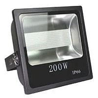 Refletor LED 200W 6500K preto SMD IP67 bivolt 20000 Lumens.