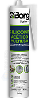 QBORG SILICONE ACETICO MULTIUSO BRANCO TUBO 240G