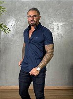 CAMISA SOCIAL FIBRA DE BAMBU TH AZUL MARINHO