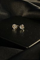 Brinco Pequeno Ponto De Luz Banhado Em Ouro 18k