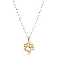 Colar Com Pata Do Seu Pet Folheado Em Ouro 18k