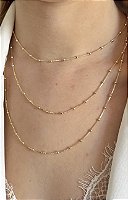 COLAR TRIPLO BALLS FOLHEADO A OURO 18K