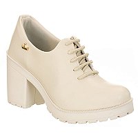 Sapato Feminino Oxford Amarrar Salto Tratorado Elegante