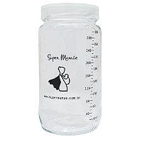 Pote de Vidro para Leite Materno Super Mamãe 300ml com Graduação