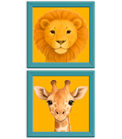 Quadrinhos Girafa E Leão Desenho Infantil Decoração