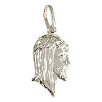 Pingente Face de Cristo 13mm x 22mm Na Prata 925 Legítima