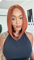 Peruca Lace Front Ruiva - Cabelo de Fibra Futura