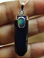 Colar Ônix Ponta/Opala