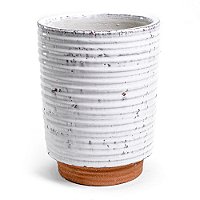 Cachepot Terracota Decorativo Listrado Com Base - GG