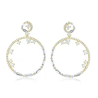 Brinco Festa Star Zircônias Folheado a Ouro 18k