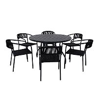 Jogo de Mesa Lavanda com 6 Cadeiras em Corda Náutica