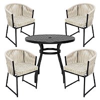 Conjunto de Mesa Íris 1,00m + 4 Poltronas