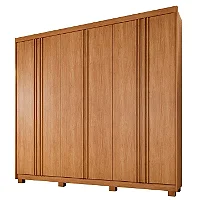 Guarda-Roupa Casal Lisboa 6 Portas Ripadas Benetil Cinamomo