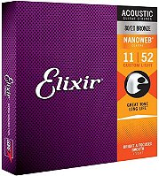 Encordoamento .011 Elixir 11027, para Violão Aço, Custom Light Bronze 80/20 Nanoweb