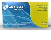 LUVA DE LÁTEX PARA PROCEDIMENTO SEM PÓ - CAIXA COM 100 UNIDADES - SAFEMAX