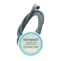 Mangueira de Saída Curva 1,94m - Bocal 21,5mm Fino - Universal para Lavadora Bosch, Continental, Electrolux
