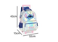 MOCHILA COM RODAS PRATA STITCH