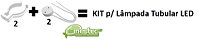 KIT 2 SOQUETE   2 ABRACADEIRA PARA LAMPADA TUBULAR LED