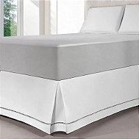 Saia Box Solteiro King Ponto Palito - Kacyumara Branco