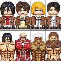 Conjunto com 08 Personagens Attack On Titan