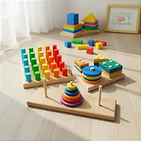 Kit 3 Brinquedos Educativo Infantil em Madeira e EVA Pedagógico Lúdico