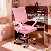 Cadeira De Escritório Begonia Tela Mesh Ergonômica Rosa