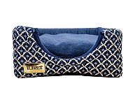 Cama Iglu e Toca Para Cachorro Luppet Luxo Marinho Geométrico Tamanho:G