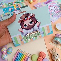 Kit Mine Livrinho de Colorir 15 ilustrações Páscoa Cristã– Lembrancinha Infantil