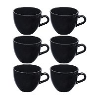 Canecas Café Dubai Preta 85ml 6 Peças